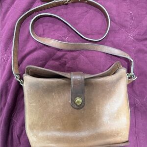 Vintage Coach Brown Leather Crossbody Bag